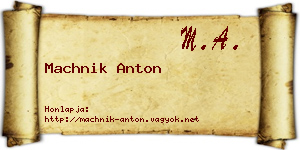 Machnik Anton névjegykártya